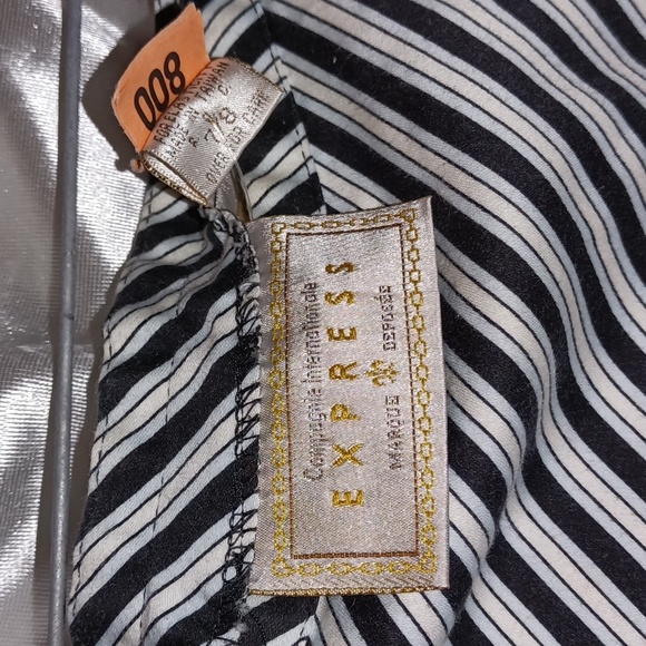 Vintage '90s express diagonal multi striped stretch mini skirt 7/8 - Picture 3 of 8